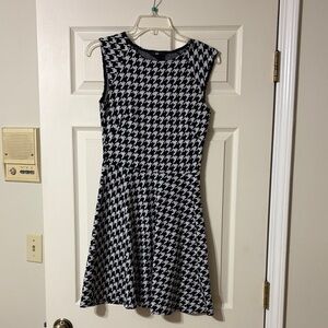 H&M Monochrome Houndstooth Mini Dress